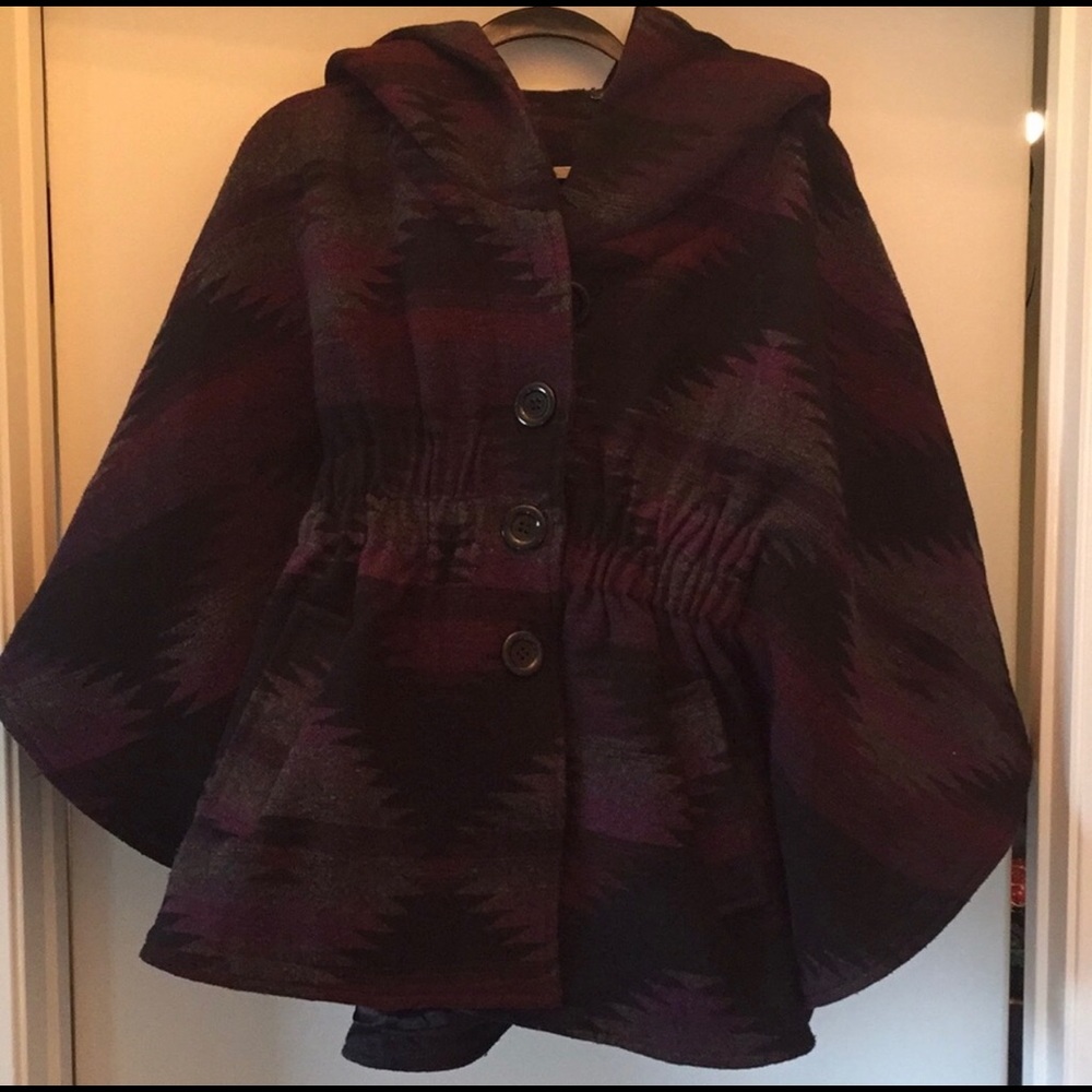Steve Madden hooded cape coat